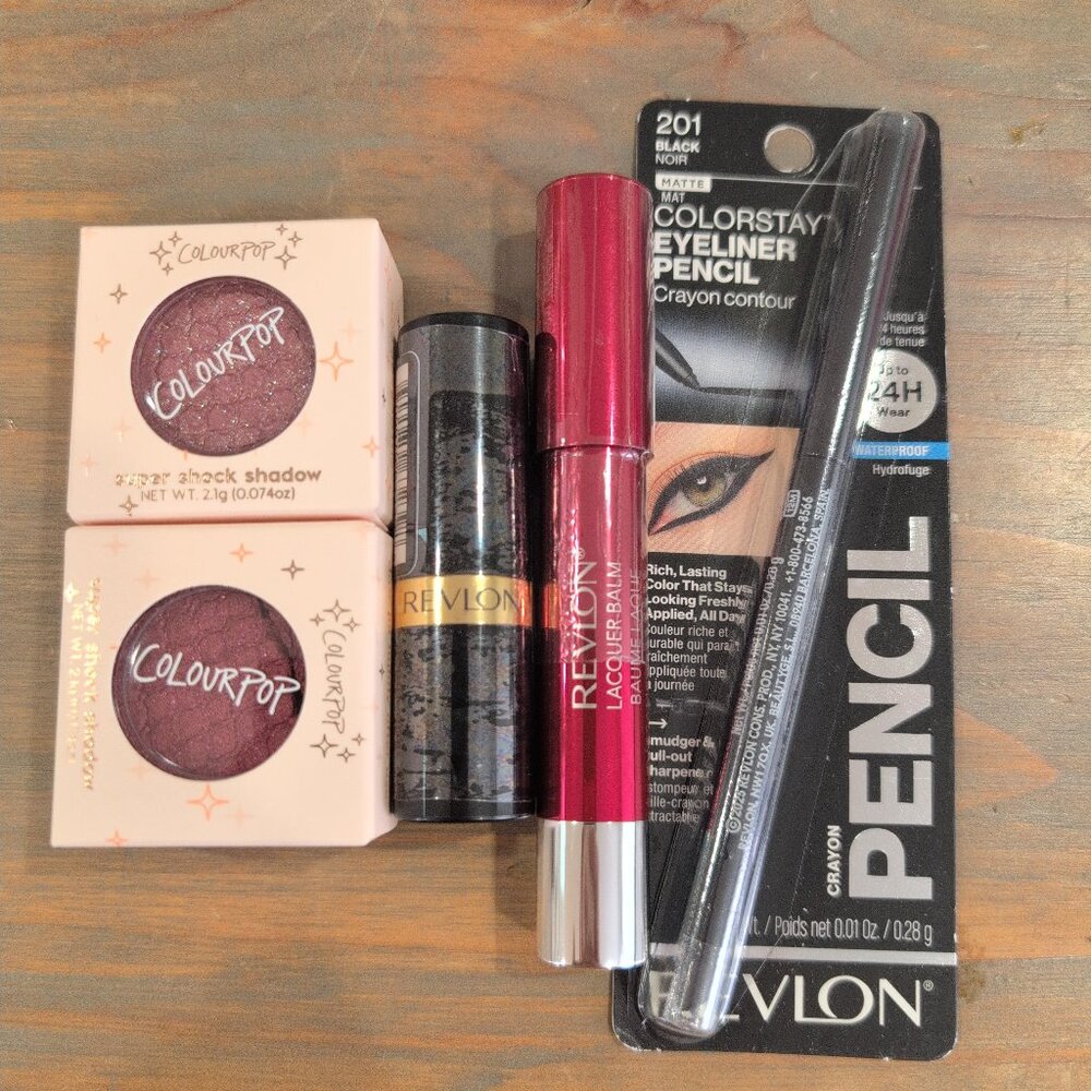 NEW Makeup Bundle – ColourPop Eyeshadow, Revlon Lipsticks and Eyeliner